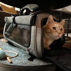 Travel Cat Carrier Bag - Portable Comfort Soft Sided Transpurrter Cat Carrier for Small Medium Cats Kitten up to 30 LBs Airline Approved Backpack with Shoulder Strap (Heather Grey)