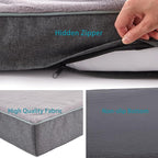 Orthopedic Memory Foam Dog Bed, Dog Crate Bed for Medium Dogs -Waterproof Pet Bed with Removable Washable Cover, Purple Rabbit Plush Surface, M(29inch,45Lbs)