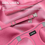 GAMUDA Small Pet Harness Collar and Leash Set, Step in No Chock No Pull Linen Fabric Soft Mesh Dog Vest Harnesses Reflective for Dogs Puppy Cats Kitten Rabbit (Pink, S)