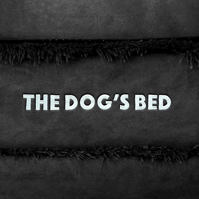 The Dog’s Bed Orthopedic Headrest Dog Bed Large Black Plush, Memory Foam, Pain Relief for Arthritis, Hip & Elbow Dysplasia, Post Surgery, Lameness, Waterproof Washable Cover
