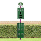 Flybold Dog Waste Station - Outdoor Dog Poop Trash Can with Poop Bag Dispenser - 400 Roll Bags, 100 Pull Bags, 50 Can Liners - Pet Waste Bag Disposal System for Parks and Public Spaces - 13x26 Inches