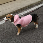 Fleece Lining Dog Hoodie with Harness Built in,Extra Warm Small Dog Jacket in Winter Puppy Coats with Drawstring Hooded,Light Pink S