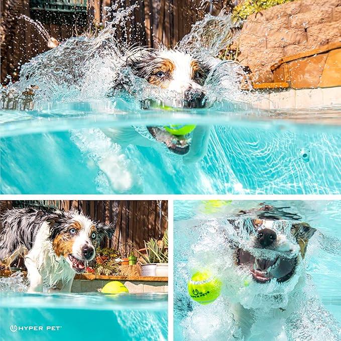 Hyper Pet Tennis Balls for Dogs (Safe Dog Ball, Tennis Balls for Exercise & Training) Interactive Toys work with Hyper Pet K9 Kannon K2 Dog Ball Launcher - 4 Pack 2.5" Green