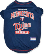 MLB Minnesota Twins Dog T-Shirt, Medium. - Licensed Shirt for Pets Team Colored with Team Logos. - Premium Stretchable Materials for The Comfort of Your Dog & cat.