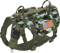 Forestpaw Dog Harness Medium Sized,Tactical Dog Harness with Handle,No Pull Military Style Service Dog Vest with Pockets Adjustable for Medium Large Dogs,Camouflage Green,Chest 21.5-45"