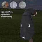Waterproof Dog Raincoat, Adjustable Reflective Lightweight Pet Rain Clothes with Poncho Hood(Medium,Black&White)