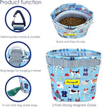 Dog Treat Pouch for Pet Walking and Training with Clicker 2 Cup Silicone Bag Small Fanny Pack Holder for Puppy Snack Dispenser Kit for Leash and Outdoor Use (Dog Puzzle)