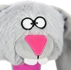 goDog Multi Tugs Rabbit Squeaky Plush & Rope Dog Toy, Chew Guard Technology - Gray, Small