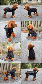 Dogs Waterproof Jacket, Lightweight Waterproof Jacket Reflective Safety Dog Raincoat Windproof Snow-Proof Dog Vest for Small Medium Large Dogs Black XXL