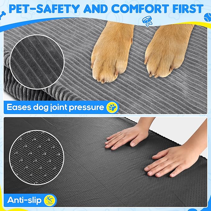 Dog Car Bed, Non-Slip Backseat Extender Pet Mat, Removable Washable Dog Bed for SUVs, Sedans & Trucks, Anti-Slip Travel Bed for Dogs, Easy Clean & Scratch-Proof & Comfort (56"x28.7")