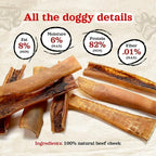 Natural Farm Bully Chips (4-6 Inch, 8 Oz.), Digestible Beef Cheek from Grass-Fed Cows, Non-GMO, Grain-Free, Natural Long-Lasting Dog Chews for Small, Medium & Large Dogs, Great Rawhide Alternative