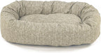 Majestic Pet 32 Inch Bagel Calming Dog Bed - Washable, Cozy Soft Round With Spine Support - Fluffy Donut Shape 32x23x7 Inch for Medium Dogs - Tan