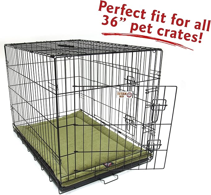Majestic Pet Orthopedic Memory Foam Dog Crate Mat - Plush Pet Bed Pad for Crates & Kennels | USA Crafted | 36"x23" Villa Fern