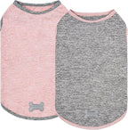 KYEESE 2Pack Dog Shirts Quick Dry for Small Dogs Sun Protection Pet T Shirt Soft Tank Top Small Dog Shirt with Reflective Label Lightweight Pet Clothes Stretchy Sleeveless Vest, X-Large