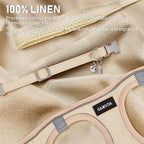 GAMUDA Small Pet Harness Collar and Leash Set, Step in No Chock No Pull Linen Fabric Soft Mesh Dog Vest Harnesses Reflective for Dogs Puppy Cats Kitten Rabbit (Khaki, L)