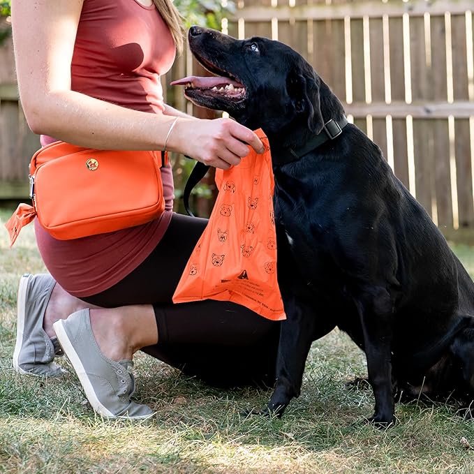 Puppington Certified Home Compostable Poop Bags - ASTM D6400 Compliant - 270 Extra Thick Bags - Plant Based - Pairs with Puppington 3-in-1 Bag & Fits all Standard Poop Bag Dispensers (Poppy Orange)
