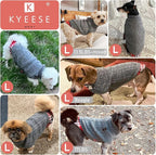 KYEESE Dog Sweater Soft Pullover Dog Sweaters for Small Dogs Male Warm Turtleneck Small Dogs Sweater Stretchy Knitwear Cat Clothes with Gingham Patchwork Comfy Pet Coat for Fall Winter Cold Weather