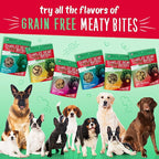 Charlee Bear Grain Free Meaty Bites Freeze Dried Dog Treats with Probiotics, Puppy Training Snacks, Soft Dog Bites Salmon with Sweet Potatoes, 2.25 oz Bags (2), Made USA