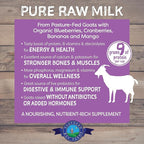 Shepherd Boy Farms Freeze Dried Raw Goats Milk with Probiotics for Dogs & Cats (Super Fruits), Organic USA Fruits, Digestible Goat Milk Powder, Raw Nutrition, High Protein Food Topper - Makes 16 FL Oz