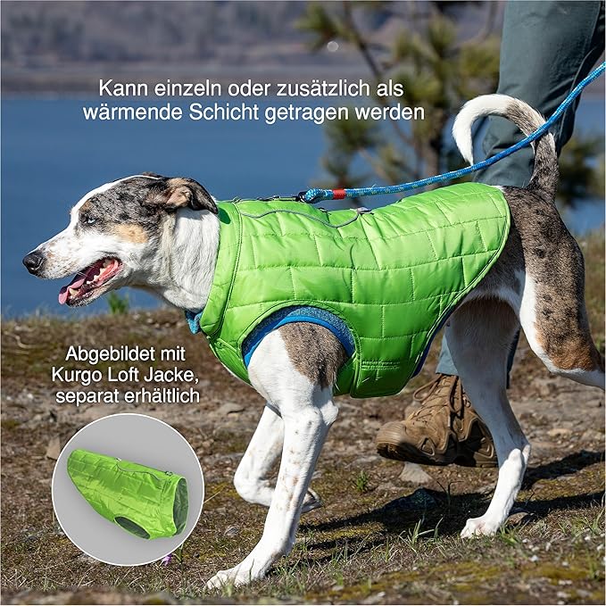 Kurgo Core Dog Sweater, Knit Dog Sweater with Fleece Lining, Cold Weather Pet Jacket, Zipper Opening for Harness, Adjustable Neck, Year-Round Sweater for Large Dogs (Heather Purple, Large)