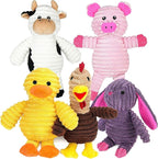 Prime Pets Dog Toys, 5 Pack, Plush Dog Squeaky Toys, Assortment Value Bundle Animal Pet Toy for Small Medium Large Dogs, Stuffed Puppy Chew Toy