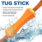 Playology Hound2O Dog Toys | Floating Tug Stick for Tug of War | Orange Outdoor Toy - Easy to Clean and Made from Non Toxic Materials