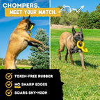 Tug Rings – Indestructible Dog Toy for Aggressive Chewers – Durable Power Chewer Toy – Tough, Heavy Duty Natural Rubber – Safe & Non-Toxic Medium/Large Breed – 6.5in