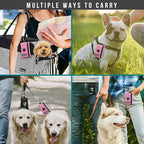 PetAmi Dog Poop Bag Holder for Leash, Dog Waste Bag Dispenser with Clip, Doggy Walking & Camping Accessories with Trash Bag Roll, Pink 1 Pack