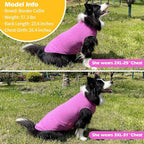 KYEESE 2 Pack Dog Shirts Quick Dry Soft Stretchy Pet T-Shirts with Reflective Label Tank Top Sun Protection Sleeveless Vest Dog Clothes for Small Medium Dogs, XX-Large, Purple+Pink