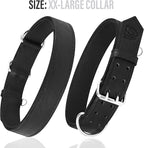 Riparo Dog Collar - Genuine Leather Dog Collars - Heavy Duty Dog Collars for Medium Large and Extra Large Dog Breeds (M: 1” Wide for 14” - 18” Neck, Black)