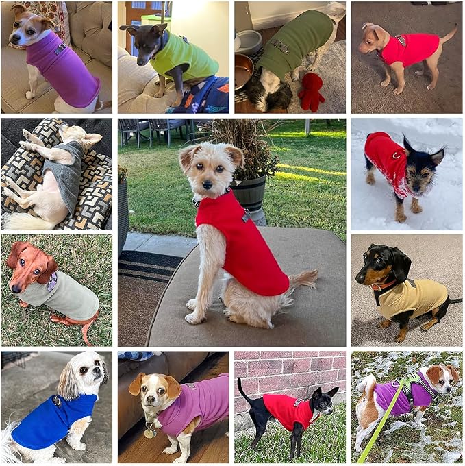 BEAUTYZOO Dog Fleece Vest Sweater Winter Jacket for Small and Medium Dogs with D-Ring Leash Cold Weather Coat Hoodie for XS S M Dogs Boy or Girls