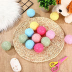 Soulchen 30 Pack 2.2 Inch Spiky Dog Balls Toys for Small Medium Puppy Durable Rubber No Squeak Spiky Balls for Aggressive Chewers Colorful Fetch Toys for Puppy Clean Teeth and Training