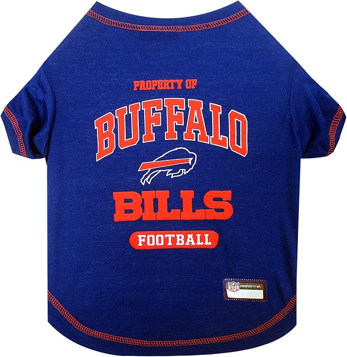 NFL Buffalo Bills Dog T-shirt Small. - Licensed Shirt for Pets Team Colored with Team Logos- Premium Stretchable Materials for the comfort of your Dog & Cat
