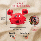Squeaky Dog Toys, Plush Puzzle Hide and Seek Puppy Toys to Keep Them Busy – Cute Stuffed Dog Chew Toys for Small, Medium Breed - Crab