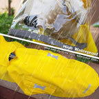 Dog Raincoat,Waterproof Rain Poncho with Hoodie, High Reflective Adjustable Pet Rain Jacket with Leash Hole for Small Medium and Large Dogs (Orange, XX-Large: 55-70lbs)