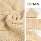 cyeollo Dog Sweater Turtleneck Knitted Sweaters with Leash Hole Winter Dog Clothes Sweaters for Small Dogs, Beige XL