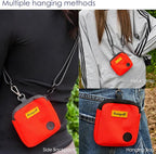Dog Treat Pouch for Pet Walking and Training with Clicker Poop Bags Small Fanny Zipper Pack Holder for Puppy Snack Dispenser Kit for Leash and Outdoor Use (Orange)