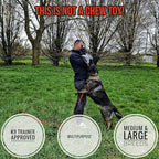 EQ K9 Leather Dog Tug Toy with 3 Handles, Durable Bite Pillow for Medium to Large Dogs, for Dog Training, Tug of War, K9 Training, Crufts, Agility, Bite Tug, Pull Toy, Schutzhund, KNPV, Mondio Ring