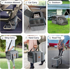 Western Home Expandable Cat Carrier with Wheels Airline Approved, Removable Soft Carrier, Rolling Cat Carrier for Puppy and Kitten with Telescopic Handle Suitable for Traveling/Hiking/Camping