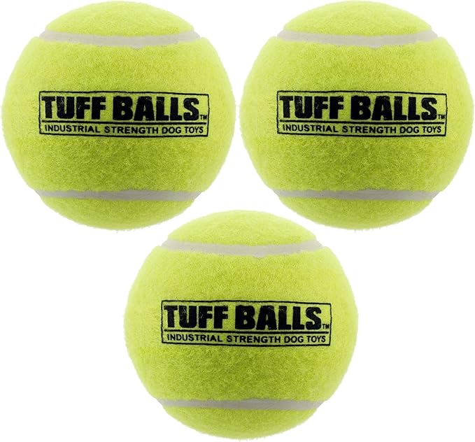 PetSport USA 4" Giant Tuff Balls for Large Dogs [Pet Safe Non-Toxic Industrial Strength Tennis Balls for Exercise, Play Time & Dog Training](3 Pack)