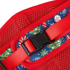 Mile High Life Velcro Dog Harness, Air Mesh Floral Vest Harness for 20 lbs Small Dogs & Cats, Easy Get on Adjustable Easy Closures Both Neck and Chest(Red Tree, M Chest 18"-20")