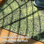 nunubaby Washable Pee Pads for Dogs, Stylish, Non-Slip and Leak-Proof Pee Pads. Reusable Potty Pads for Dogs for Crates and Floors.(Green/Multi, 31" x36")