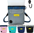 Dog Treat Pouch for Pet Walking and Training with Clicker 2 Cup Silicone Bag Small Fanny Pack Holder for Puppy Snack Dispenser Kit for Leash and Outdoor Use (Gray)