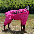 Dogs Waterproof Jacket, Lightweight Waterproof Jacket Reflective Safety Dog Raincoat Windproof Snow-Proof Dog Vest for Small Medium Large Dogs Rosered M