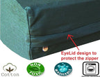 Dogbed4less Large Orthopedic Memory Foam Pet Bed with Durable Washable Canvas Cover, Waterproof Liner, and Extra Replacement Microsude Antislip Case, 41"X27"X4" Inches, Fits in 42X28 Size Crate.