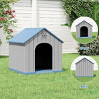 Dog House Outdoor Indoor, Weatherproof Insulated Dog House with Elevated Floor and Air Vents for Small to Medium Dogs,Easy Clean and Assemble (Blue1, 26.18''L × 24.02''W × 25.98''H)