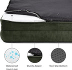 Bedsure L Plus Orthopedic Dog Bed for Large Dogs - Waterproof Dog Cat Bed, L Plus Big Comfort Dogs Couch Sofa with Washable Removable Cover, Pet Bed with Nonskid Bottom, Boreal Canopy Green, 38"