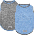 KYEESE 2 Pack Dog Shirts Quick Dry Soft Stretchy Pet T-Shirts with Reflective Label Tank Top Sleeveless Vest Sun Protection Dog Clothes for Small Dogs, Medium, Light Blue+Grey