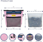 Dog Treat Pouch with Magnetic Closure 4-Cup Silicone Bag Fanny Pack Holder with Clicker 4 Ways to Wear Front Pocket Fits All Phones Ideal for Leash, Pet Walking and Training（Pink）