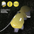 Waterproof Dog Raincoat, Adjustable Reflective Lightweight Pet Rain Clothes with Poncho Hood (XX-Large, Yellow)